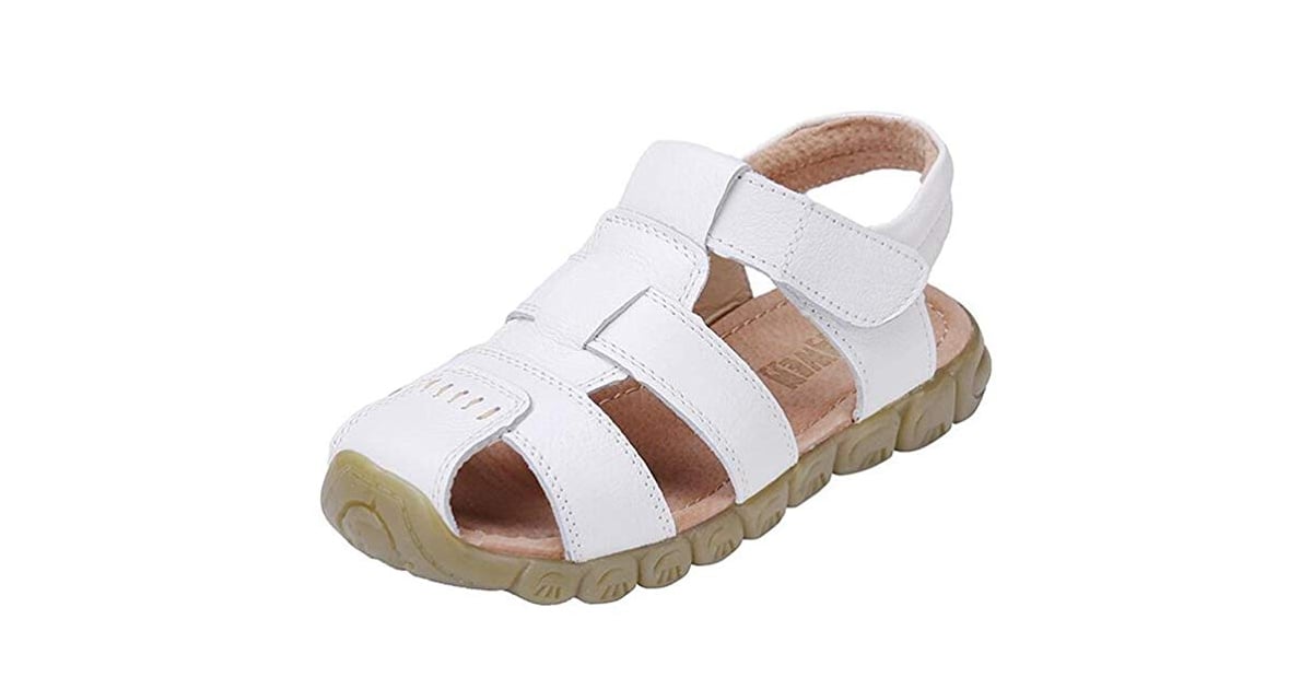 DADAWEN Baby Boys Girls Summer Lightweight Soft Sole Closed-Toe Outdoor Leather Athletic Sandals 