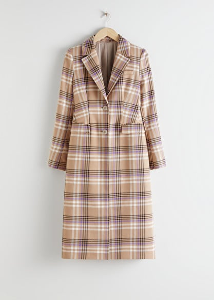 & Other Stories Hourglass Plaid Check Coat