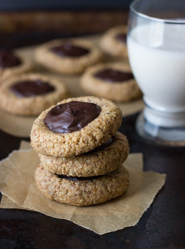 Chocolate Hazelnut Thumbprint Cookies