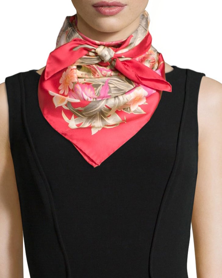 Salvatore Ferragamo Ginkos Print Foulard Silk Scarf ($266) | Fashion