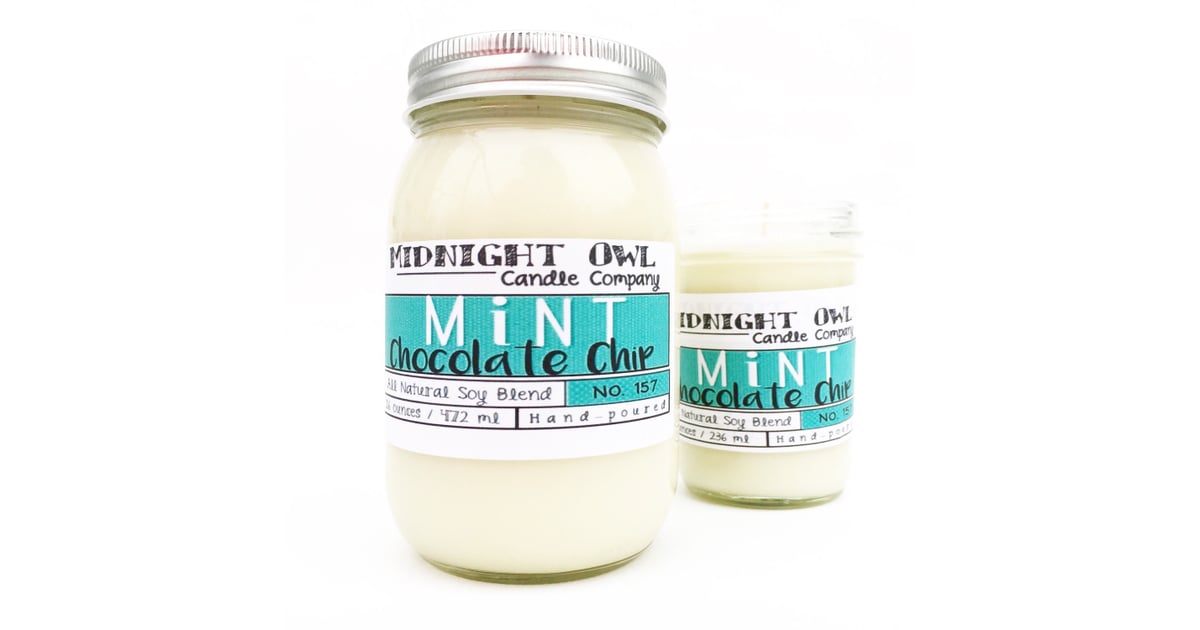 Mint chocolate chip candle (9+) Candles That Smell Like Dessert