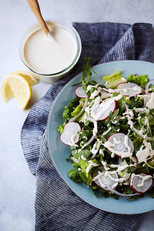Salad With Lemon Tahini Dressing Keto Valentine's Day Recipes