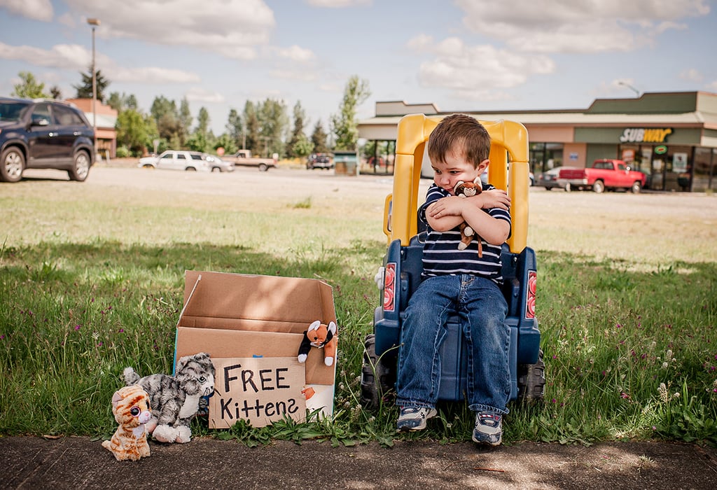 Little Boy's Adventures With Toy Car