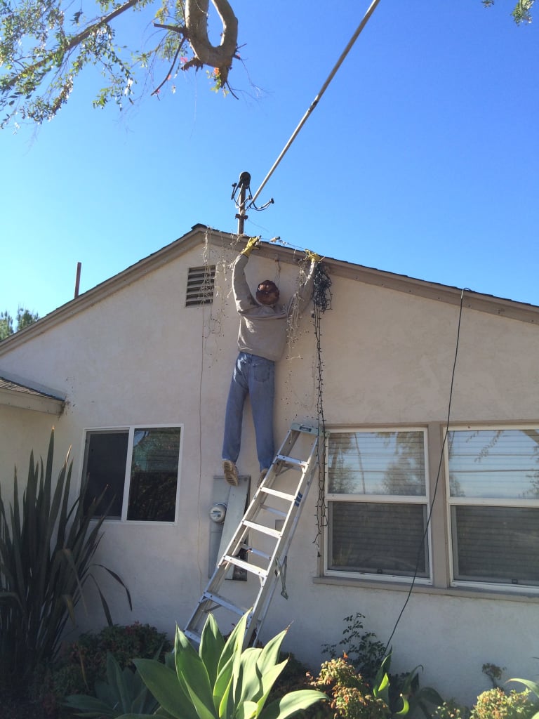 The dad who put up these Christmas decorations . . .