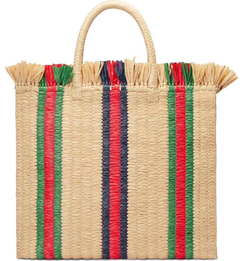 Gucci Web Woven Straw Tote