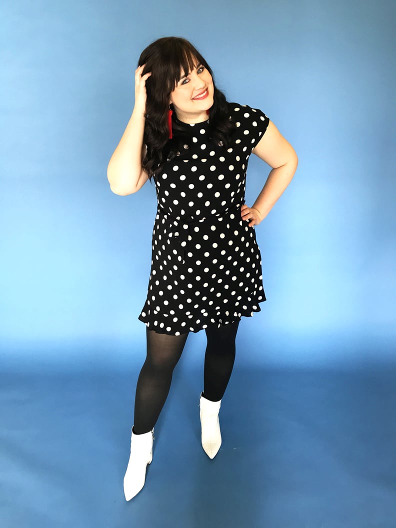 Tie Waist Dress in Jet Black Macro Dot