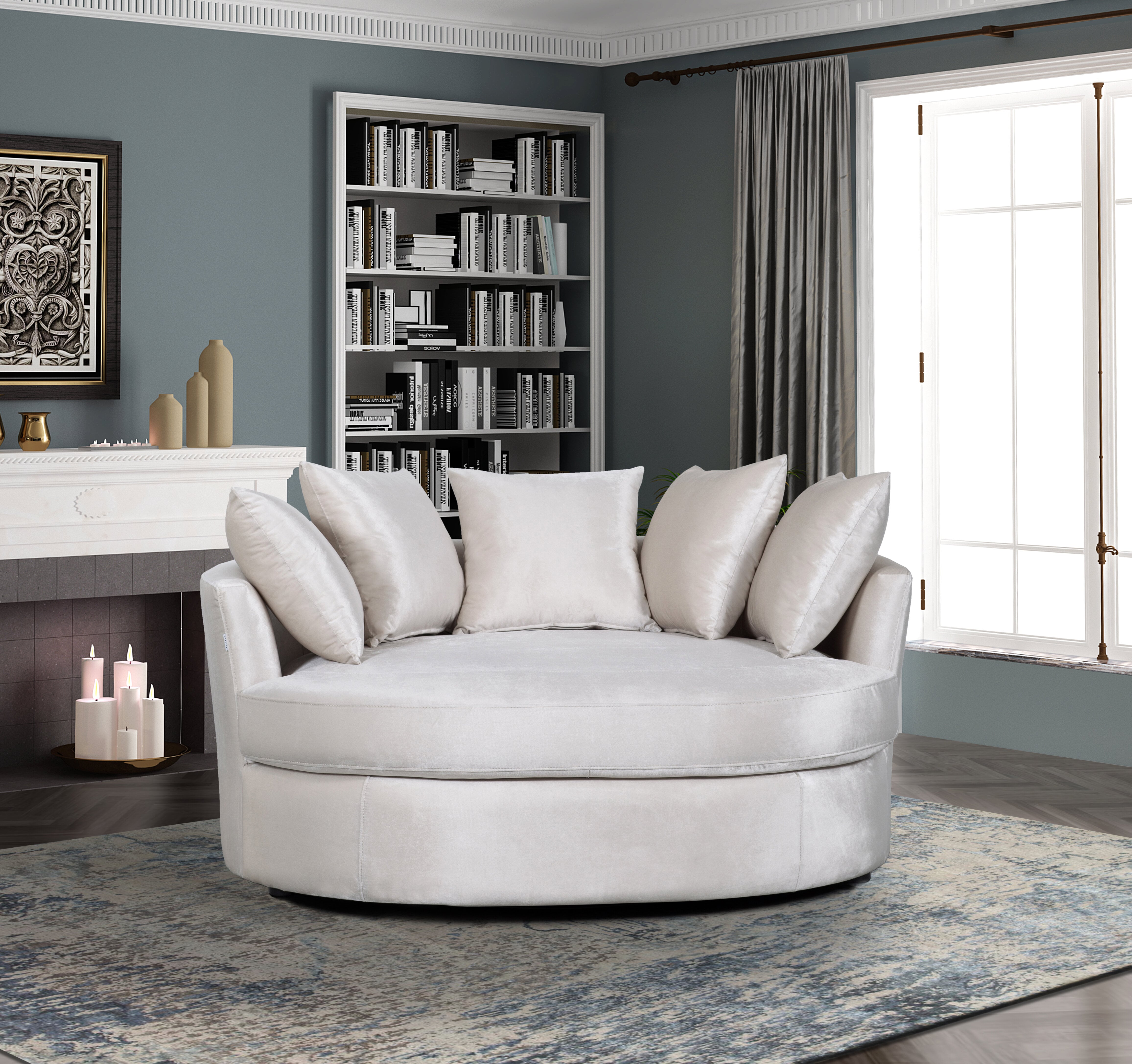 Anoushka swivel shop barrel chair