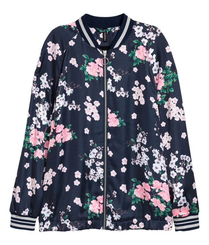 H&M Satin Bomber Jacket | Princess Beatrice Wearing Floral Jacket ...