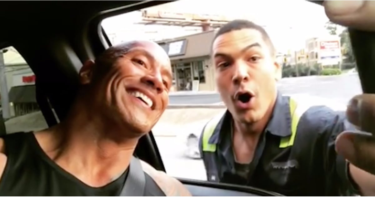 Dwayne Johnson Meeting Fan on Street June 2017 POPSUGAR Celebrity