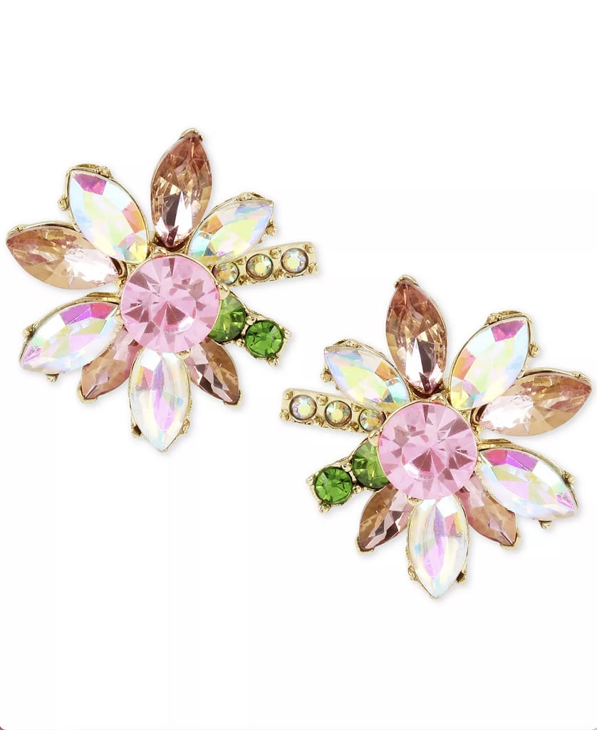 Betsey Johnson Gold-Tone Multi-Crystal Flower Stud Earrings