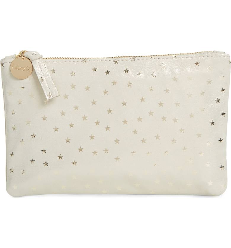 Clare Vivier Supreme Star Shimmer Suede Wallet Clutch