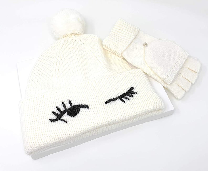 Kate Spade New York Winking Eye Beanie and Mittens Box Set