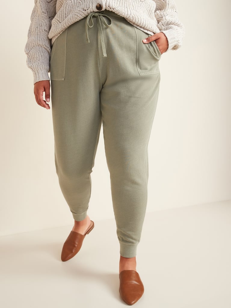 High-Waisted Garment-Dyed Utility Jogger Sweatpants