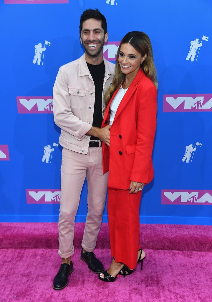 Nev Schulman and Laura Perlongo at the 2018 MTV VMAs