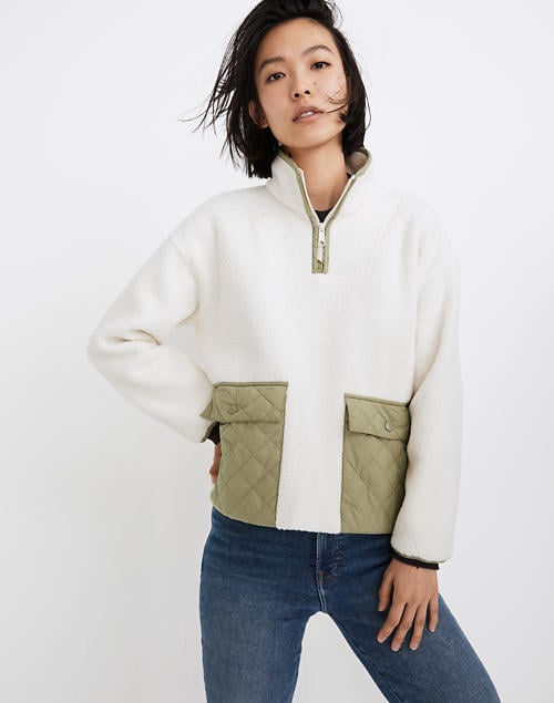 Madewell (Re)sourced Fleece Quilted-Pocket Popover Jacket | Best ...