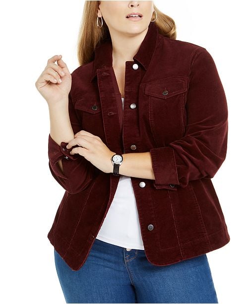 Plus size clearance corduroy jacket