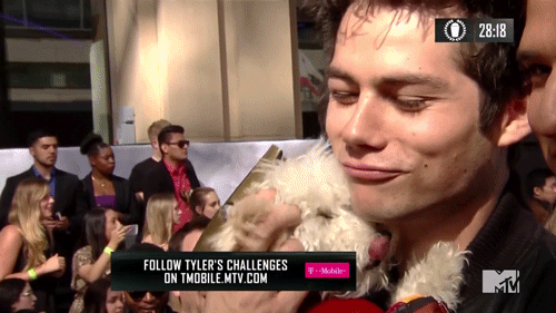 When Dylan O'Brien Took a Break to Cuddle One of Said Puppies