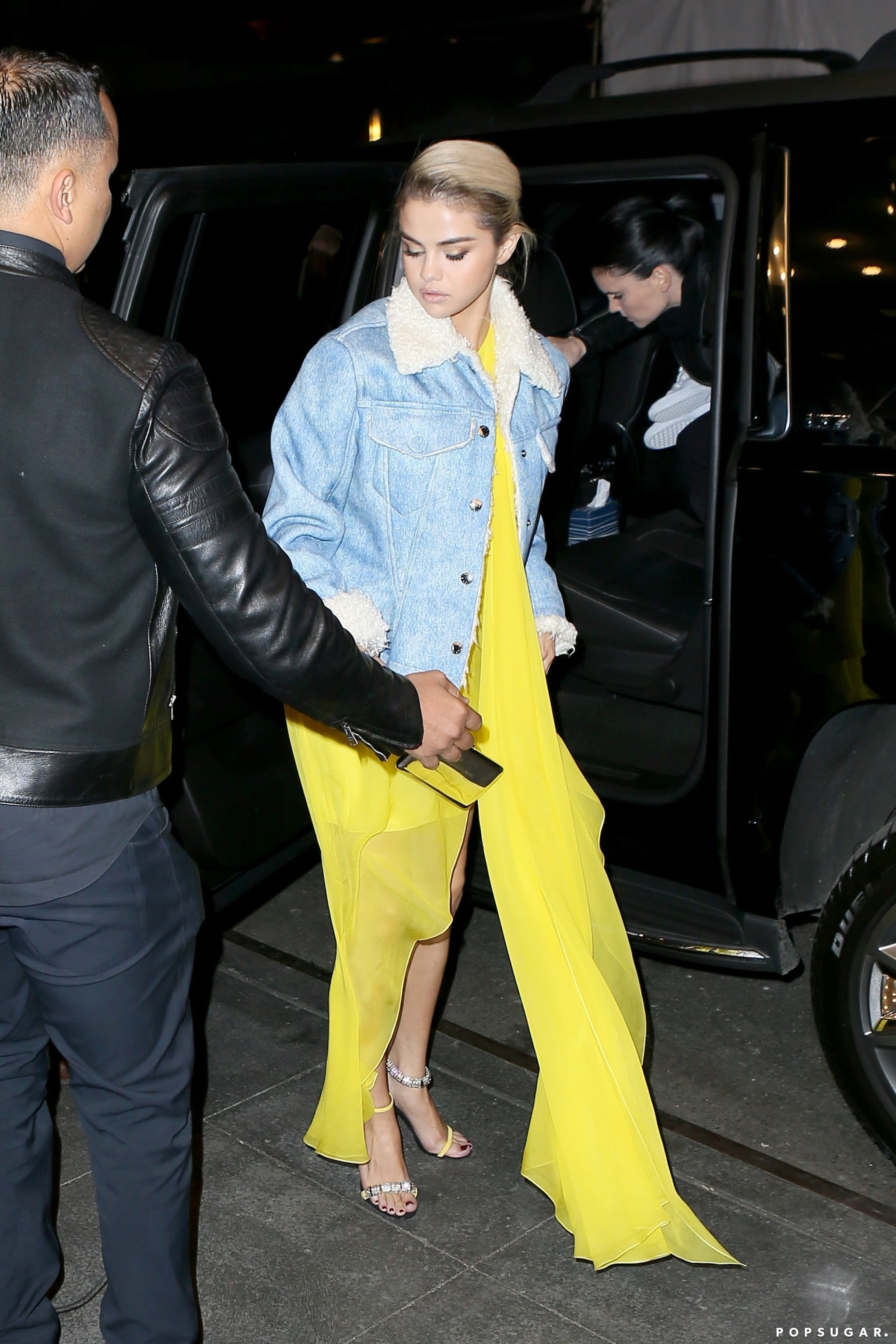 Selena Gomez Yellow Calvin Klein Dress | POPSUGAR Fashion