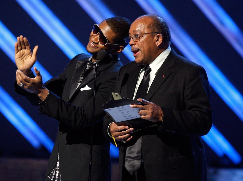 Usher and Quincy Jones presented the album of the year award to Robert Plant and Alison Krauss for Raising Sand.
