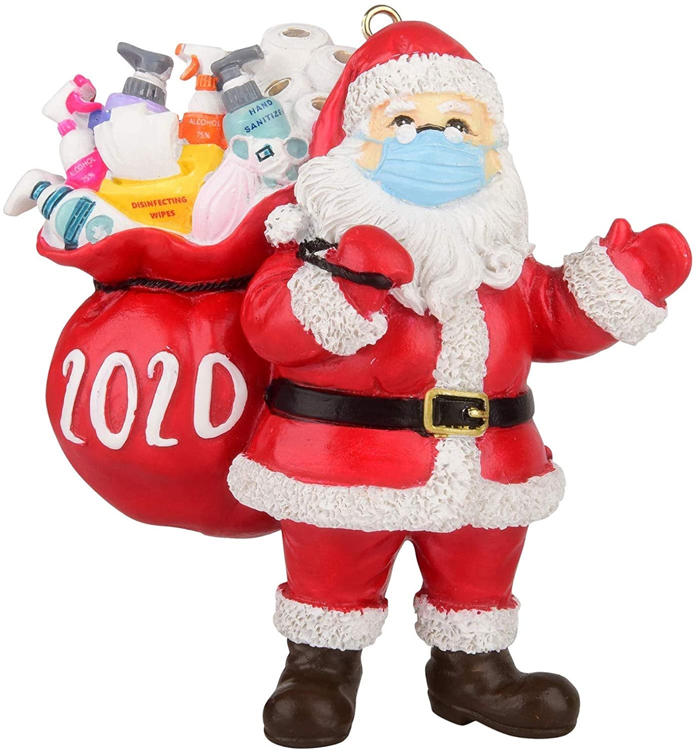 Masked cheap santa ornament