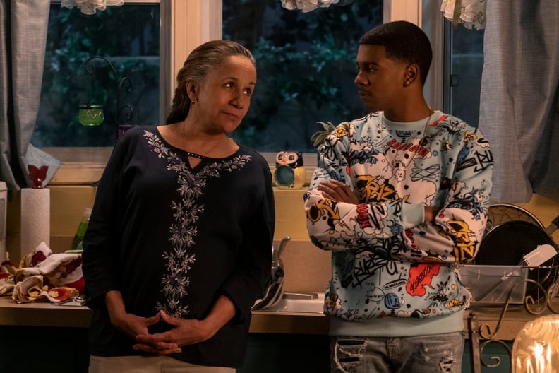 ON MY BLOCK (L to R) PEGGY BLOW as RUBY'S ABUELITA and BRETT GRAY as JAMAL TURNER in episode 402 of ON MY BLOCK Cr. KEVIN ESTRADA/NETFLIX © 2021