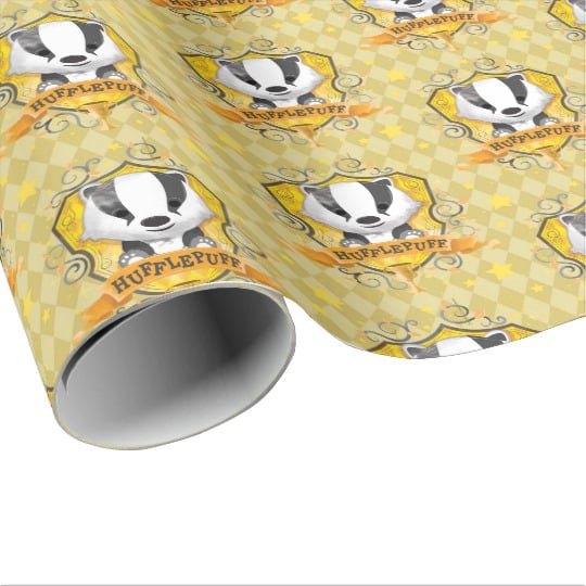 Harry Potter Charming Hufflepuff Crest Wrapping Paper