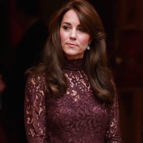 Kate Middleton Wearing Black Lace Dress