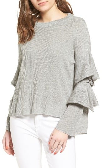 Cotton Emporium Ruffle Sleeve Sweater