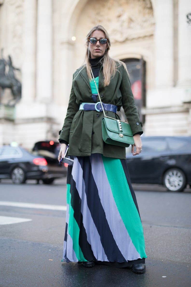 Style a Turtleneck Under Your Dress and Pair It With a Belted Jacket