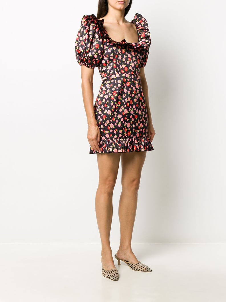 Rotate Floral Print Puff-Sleeve Dress