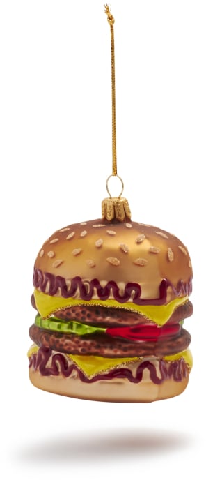 Cheeseburger Glass Ornament