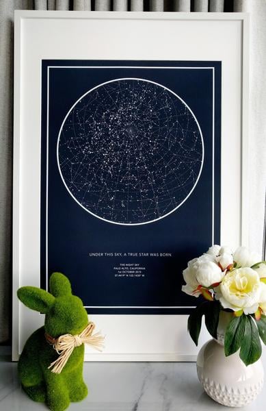 The Night Sky Custom Star Map