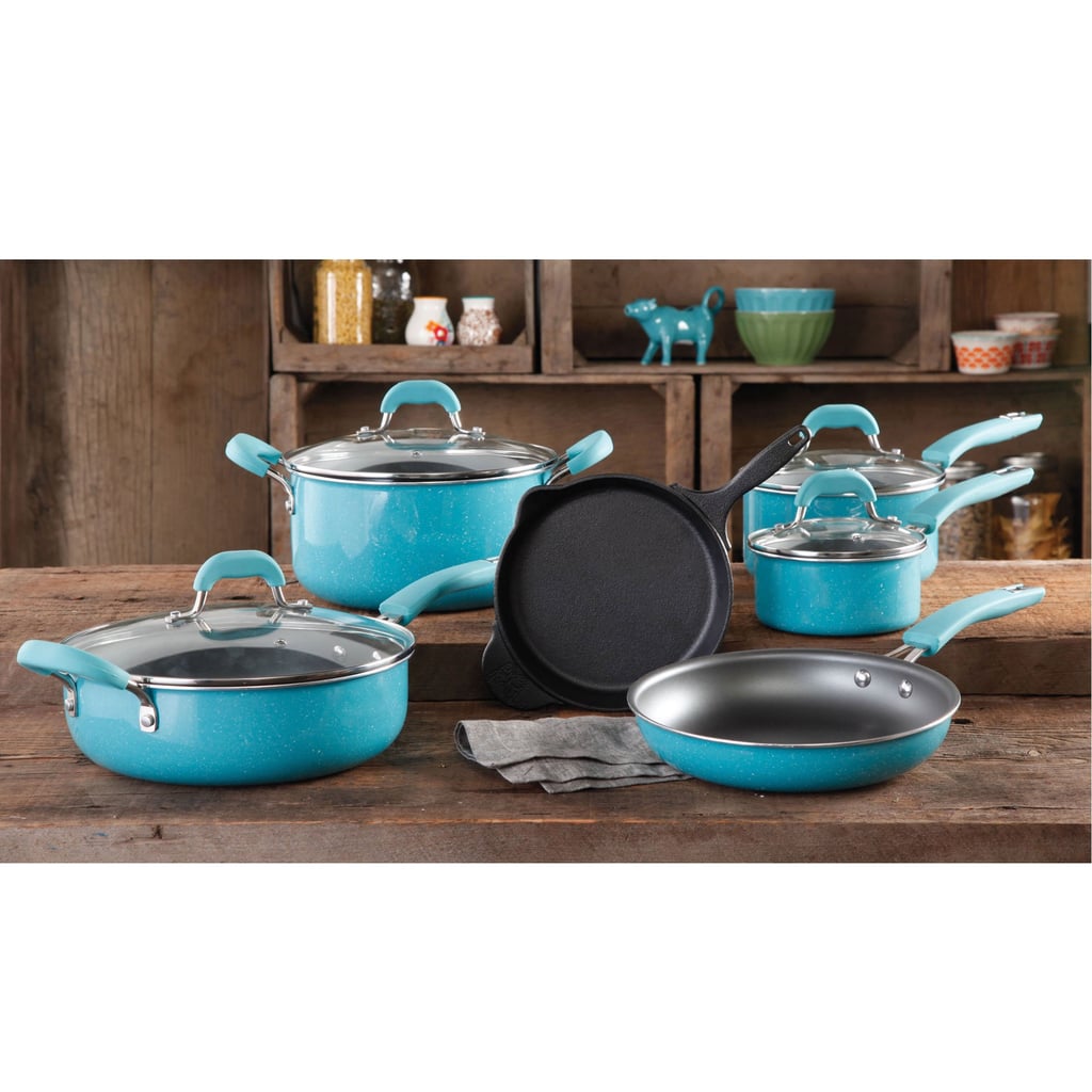 The Pioneer Woman Vintage Speckle 10-Piece Nonstick Preseasoned Cookware Set