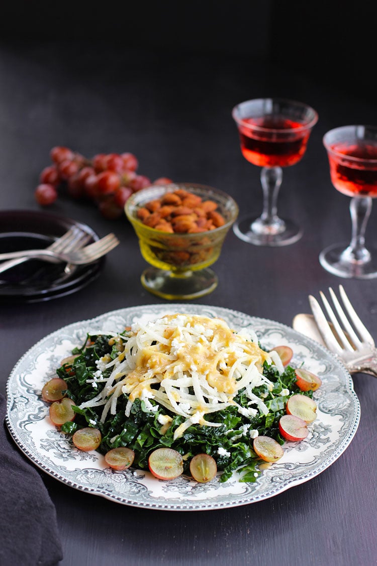 Kale Jicama Salad With Smokehouse Almonds