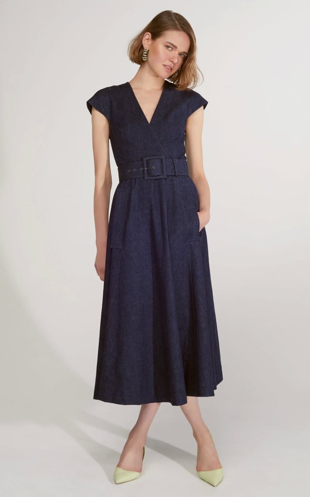 Carolina Herrera V Neck Faux Wrap Midi Dress (£2,357)