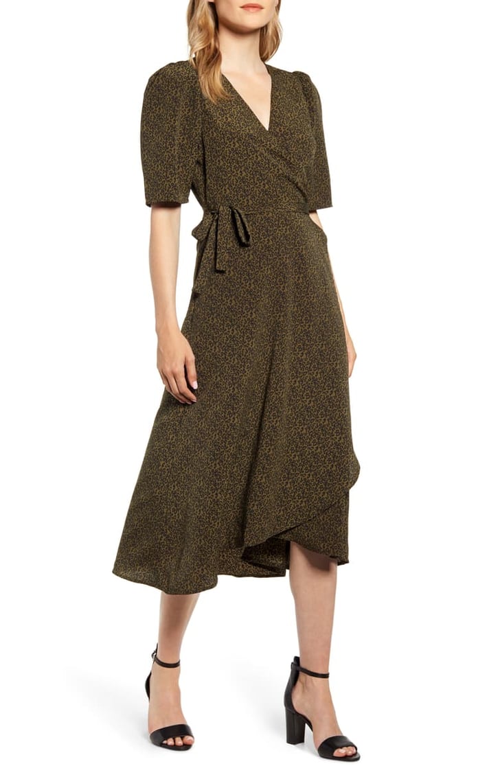 Bobeau printed wrap discount maxi dress