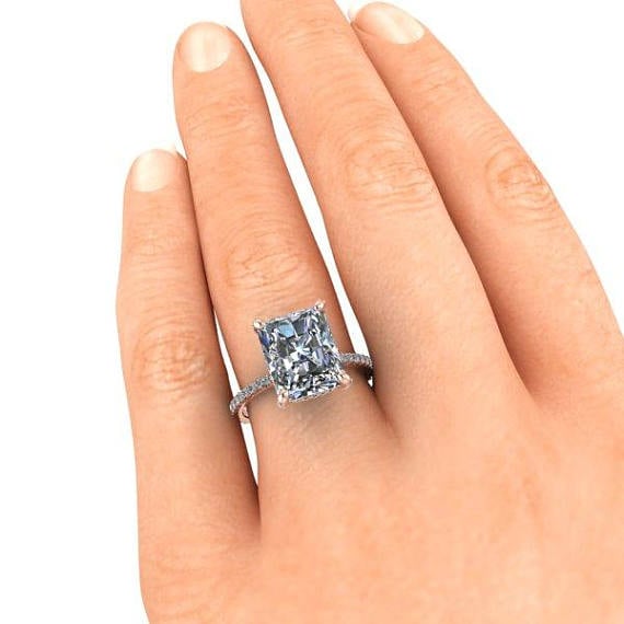Etsy Emerald Cut Engagement Ring