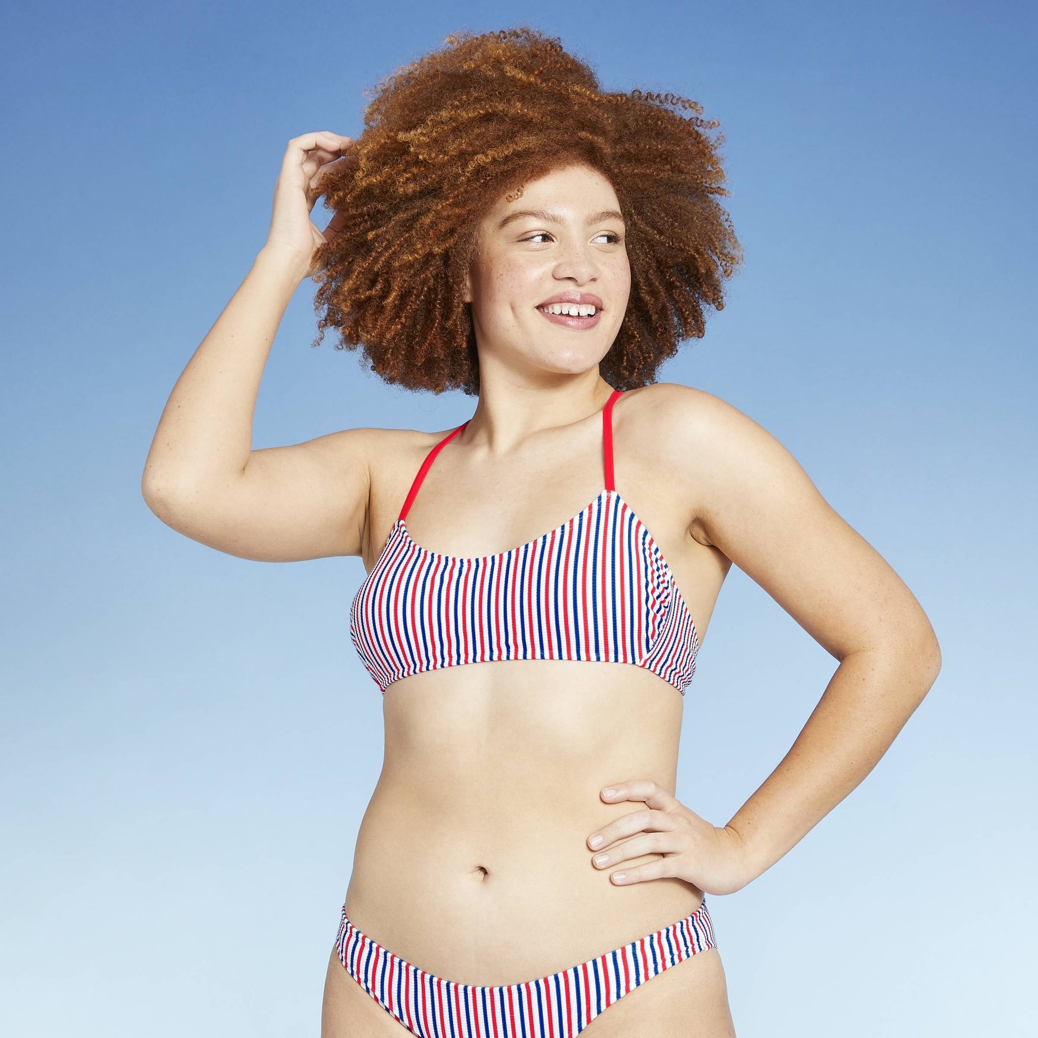 A Striped Bikini: Target Juniors' Ribbed Bralette Bikini Top and