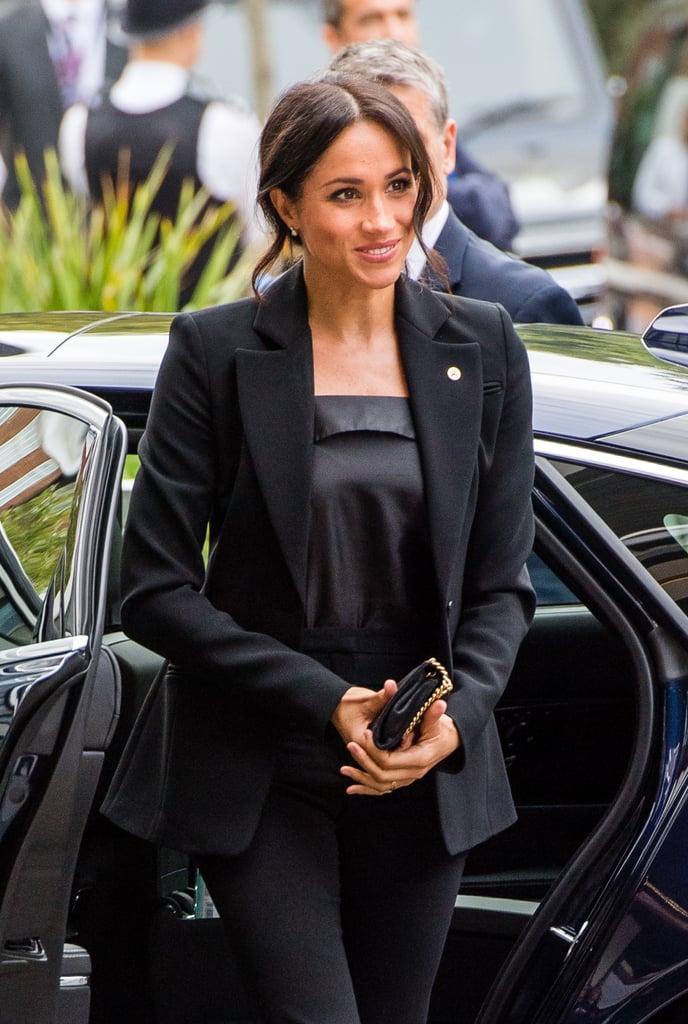 Meghan Markle in a Black Suit at WellChild Awards Sept. 2018