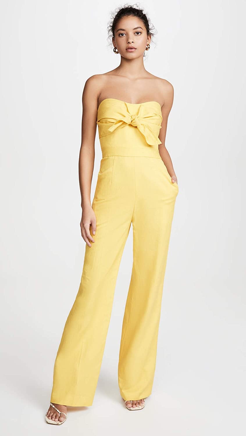 Yellow Floral Print Bandeau Romper with Pockets - The Perfect Touch SA