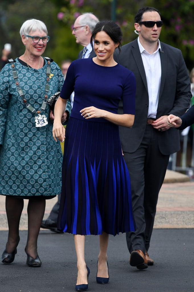 Meghan Markle Givenchy Pleated Skirt in New Zealand 2018