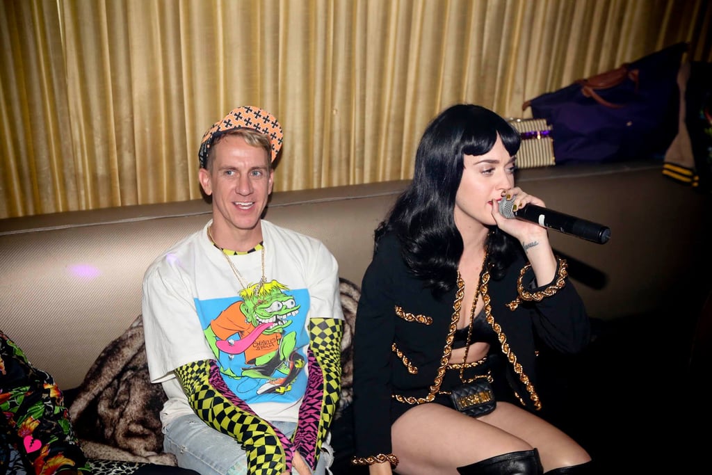 Katy Perry talked into a microphone alongside friend and designer Jeremy Scott.
Source: Facebook user 1 Oak NY