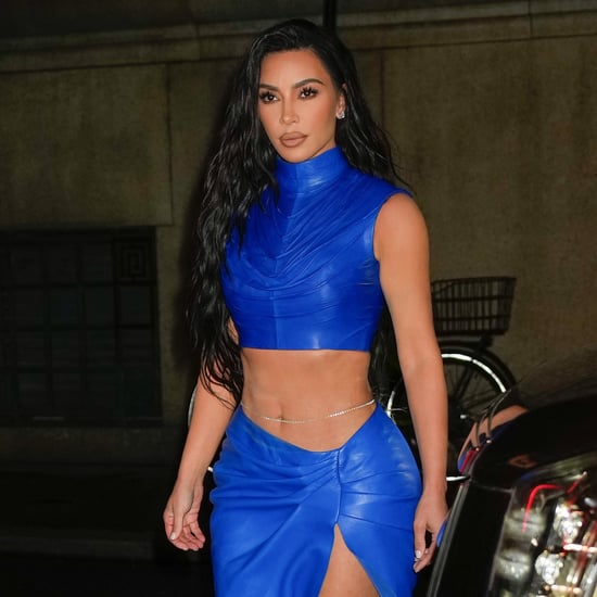 Kim Kardashian's Blue Balmain Outfit at the Parsons Benefit