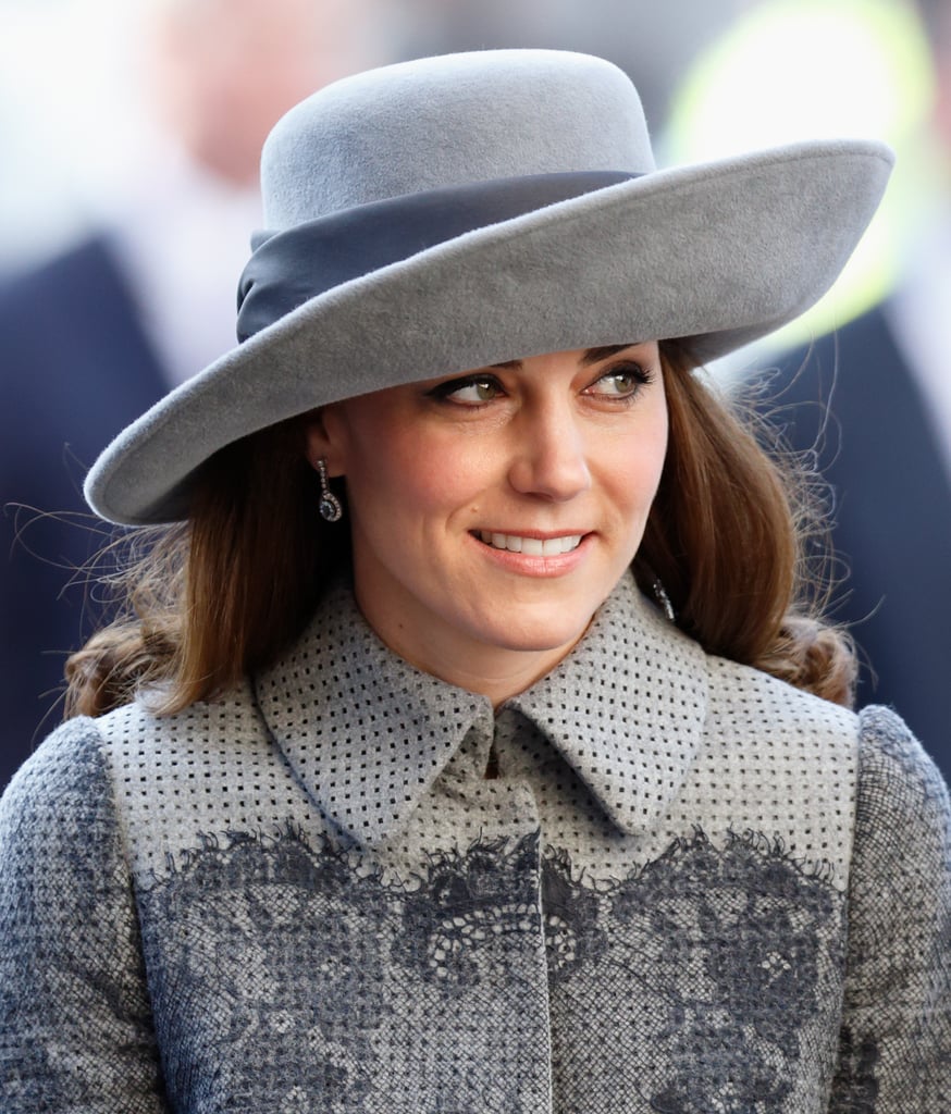 Kate dressed her Erdem coat with a wide-brim hat by John Boyd at the the Commonwealth Observance Day Service in 2016.
