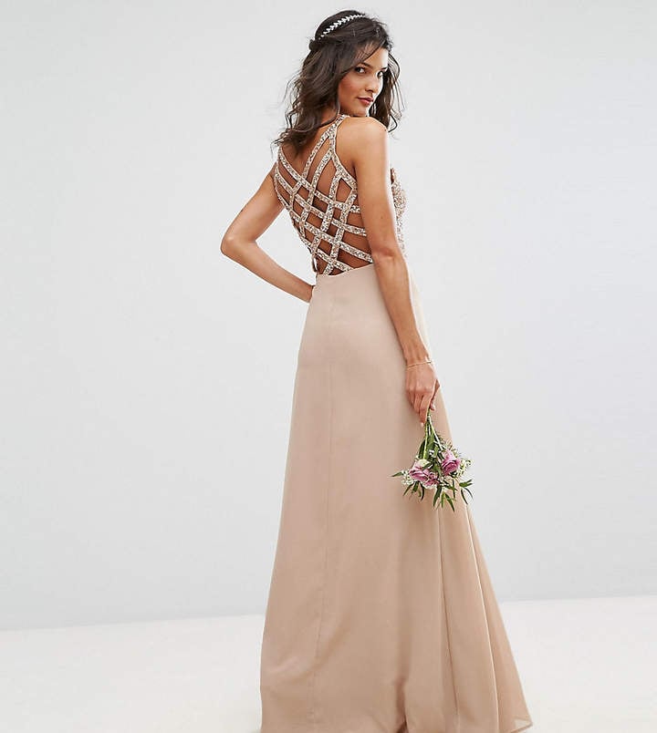 Maya Delicate Sequin Maxi Dress With Cross Back Detail