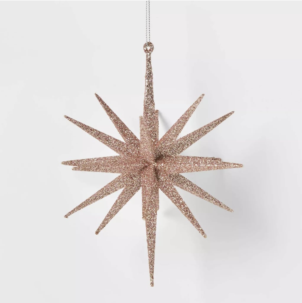 5.8in Blush Plastic Spike Starburst Christmas Tree Ornament