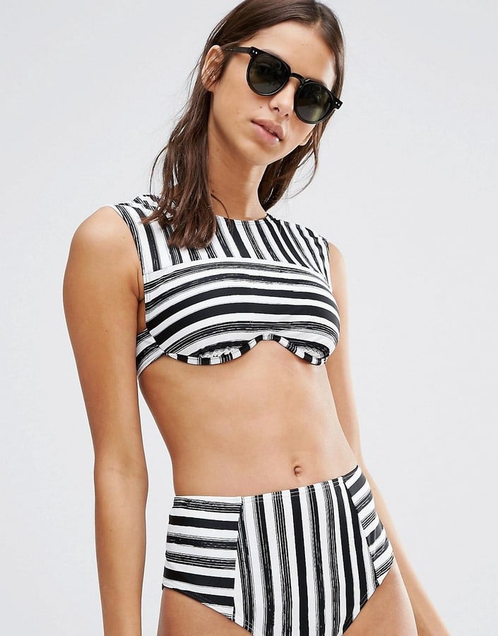 Evil Twin Underwire Stripe Bikini Top ($49) and Evil Twin High Waist Stripe Bikini Bottom ($43)