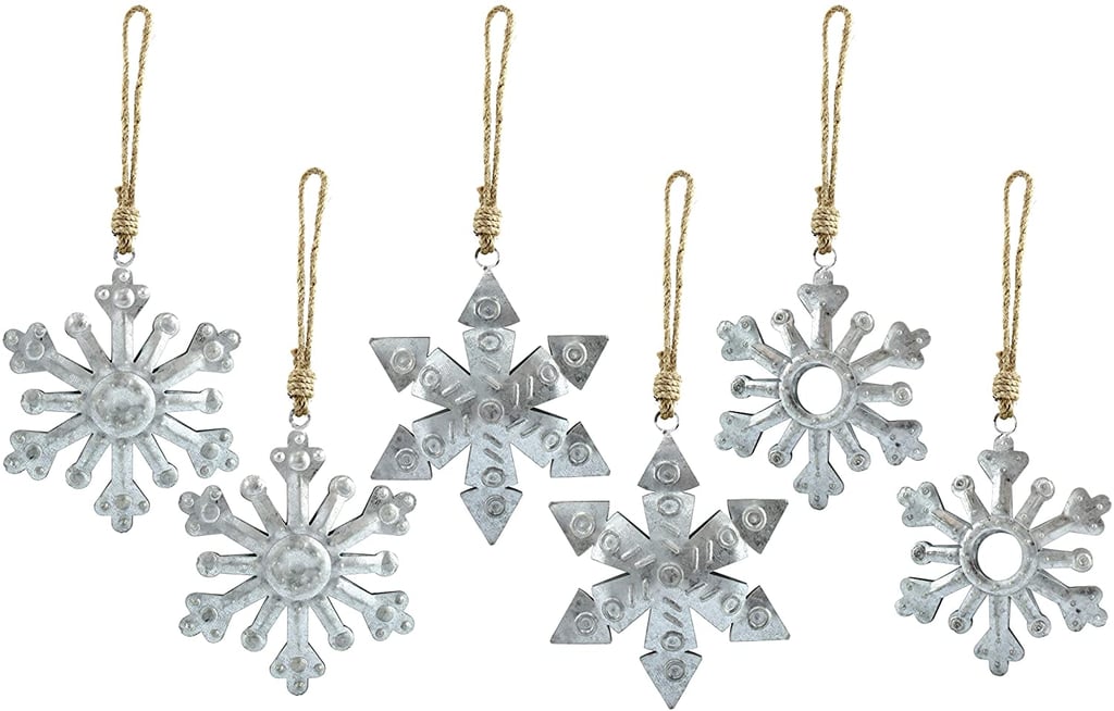 AuldHome Galvanized Snowflake Ornaments