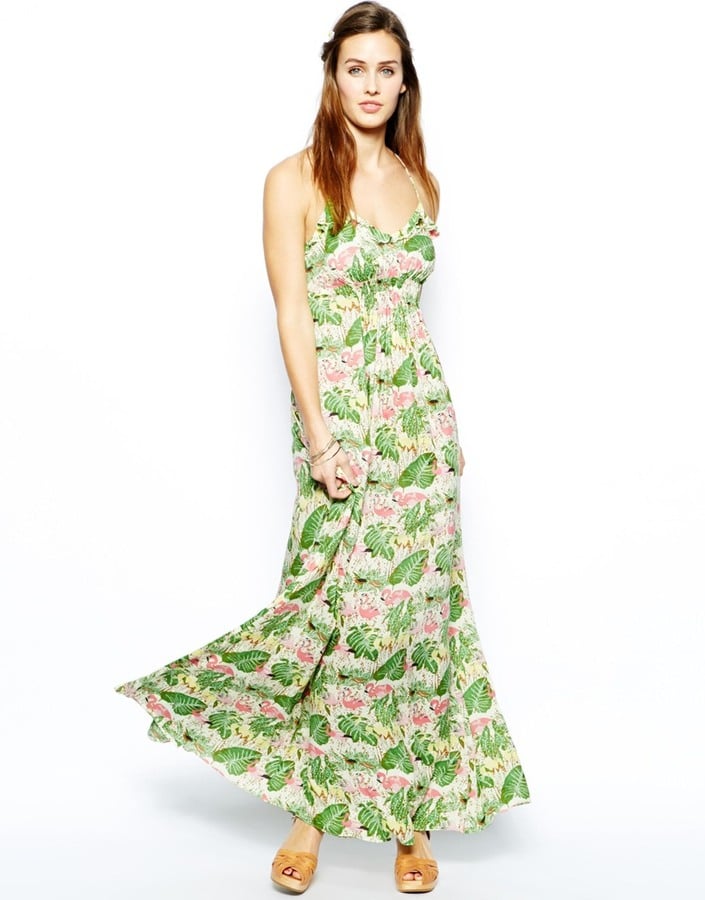 Traffic People Flamingo-Print Maxi Dress