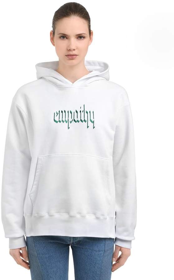 Empathy Hooded Cotton Blend Sweatshirt